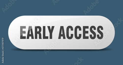 early access button. sticker. banner. rounded glass sign