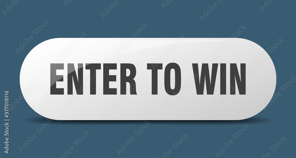 enter to win button. sticker. banner. rounded glass sign