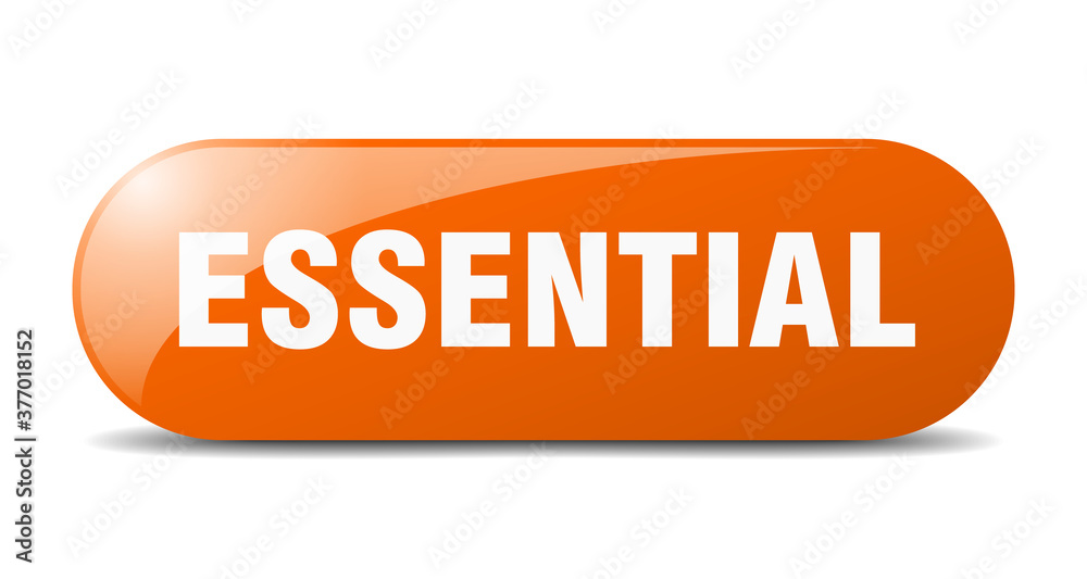 essential button. sticker. banner. rounded glass sign essential button. sticker. banner. rounded glass sign