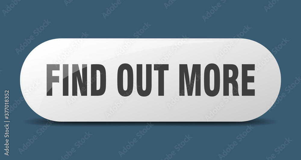 find out more button. sticker. banner. rounded glass sign