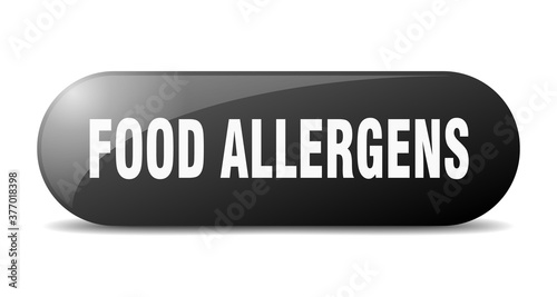 food allergens button. sticker. banner. rounded glass sign