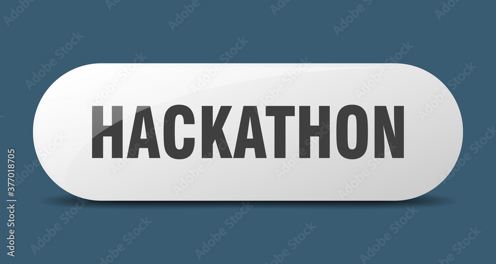 hackathon button. sticker. banner. rounded glass sign hackathon button. sticker. banner. rounded glass sign