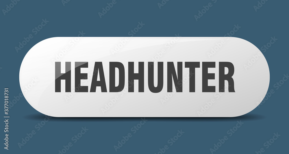 headhunter button. sticker. banner. rounded glass sign headhunter button. sticker. banner. rounded glass sign