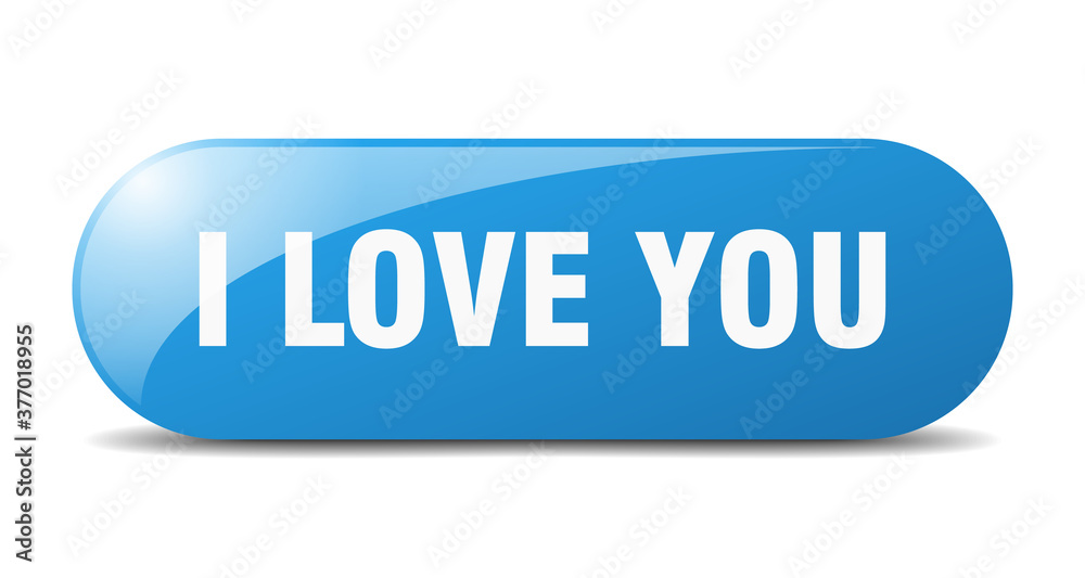 i love you button. sticker. banner. rounded glass sign