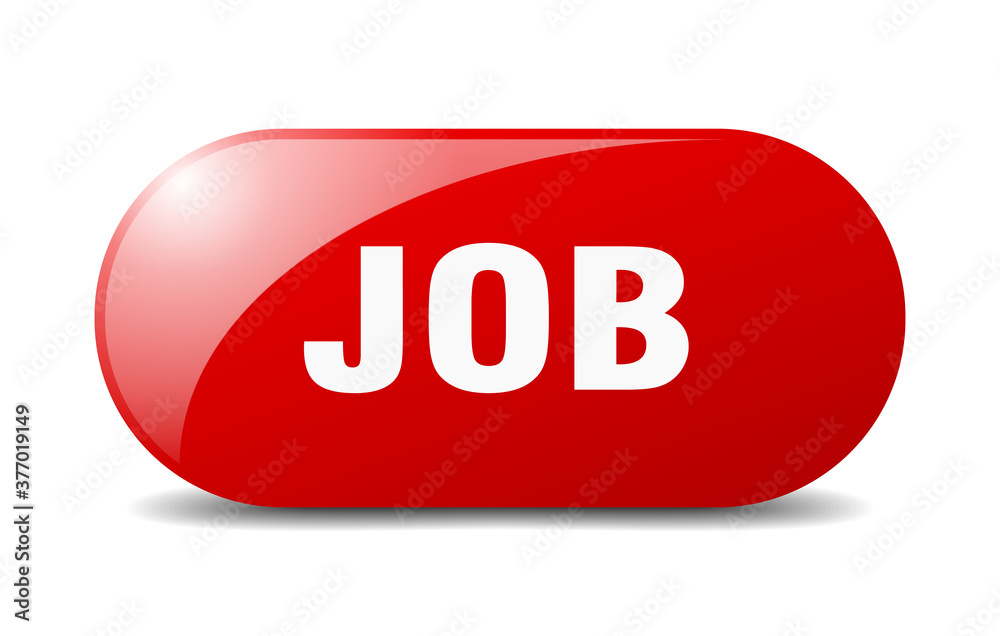 job button. sticker. banner. rounded glass sign job button. sticker. banner. rounded glass sign