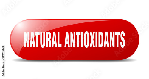 natural antioxidants button. sticker. banner. rounded glass sign