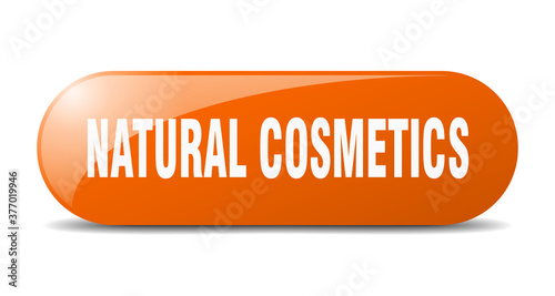 natural cosmetics button. sticker. banner. rounded glass sign
