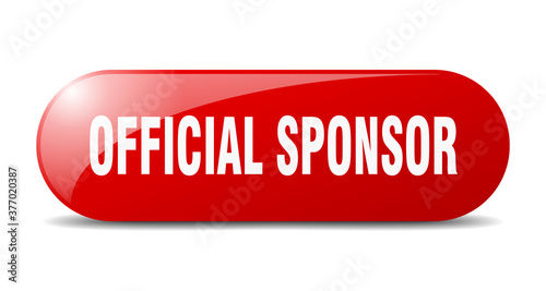 official sponsor button. sticker. banner. rounded glass sign