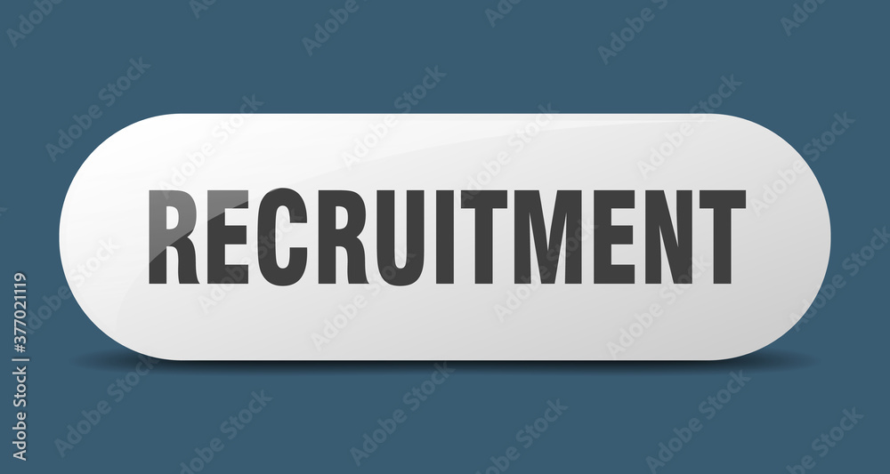 recruitment button. sticker. banner. rounded glass sign