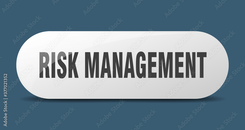 risk management button. sticker. banner. rounded glass sign
