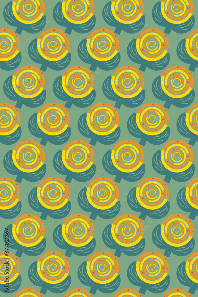 Seamless pattern with circles/abstract flowers Seamless pattern with circles/abstract flowers