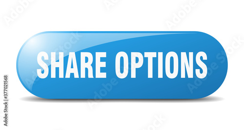 share options button. sticker. banner. rounded glass sign
