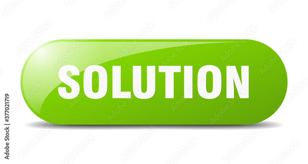 solution button. sticker. banner. rounded glass sign solution button. sticker. banner. rounded glass sign