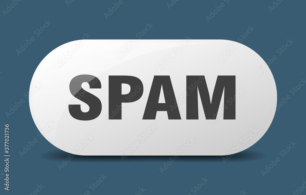 spam button. sticker. banner. rounded glass sign spam button. sticker. banner. rounded glass sign