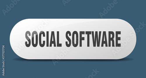 social software button. sticker. banner. rounded glass sign