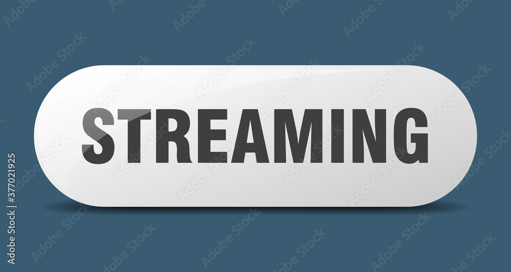 streaming button. sticker. banner. rounded glass sign