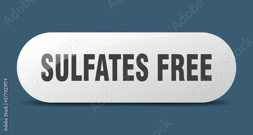 sulfates free button. sticker. banner. rounded glass sign