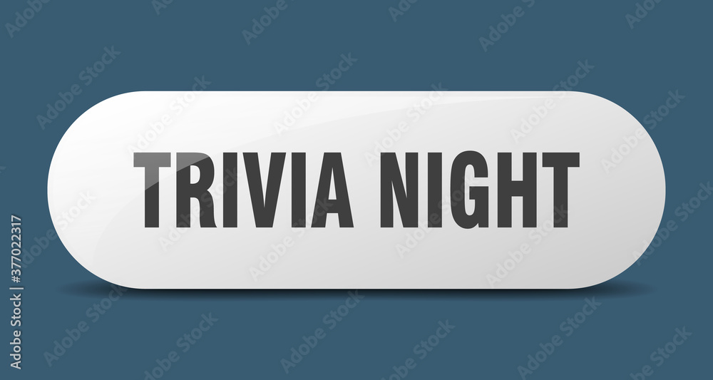 trivia night button. sticker. banner. rounded glass sign