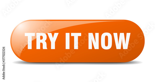 try it now button. sticker. banner. rounded glass sign