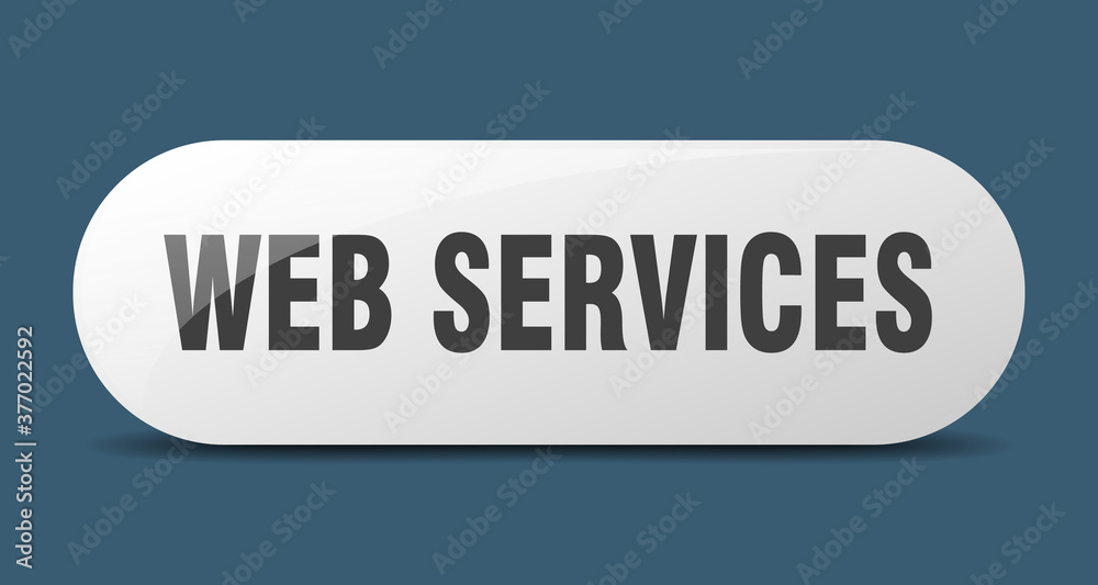 web services button. sticker. banner. rounded glass sign web services button. sticker. banner. rounded glass sign
