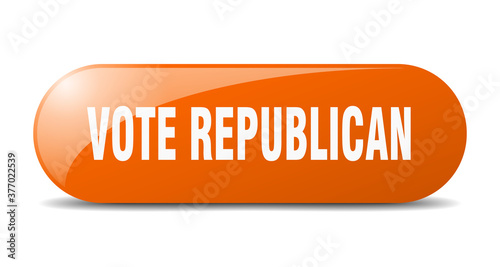 vote republican button. sticker. banner. rounded glass sign