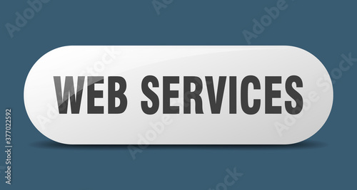 web services button. sticker. banner. rounded glass sign