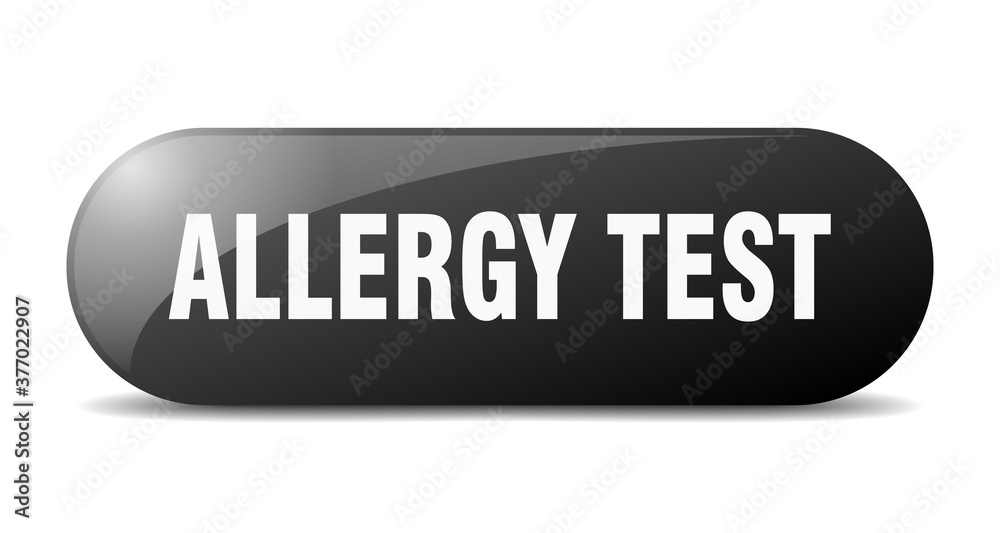 allergy test button. sticker. banner. rounded glass sign allergy test button. sticker. banner. rounded glass sign