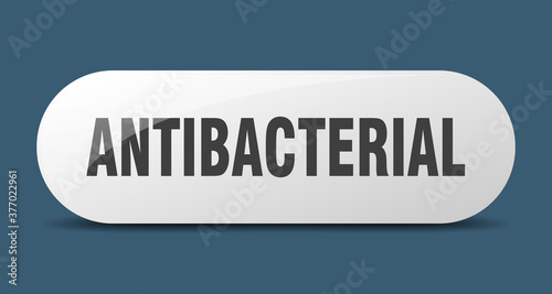 antibacterial button. sticker. banner. rounded glass sign