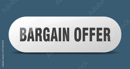 bargain offer button. sticker. banner. rounded glass sign