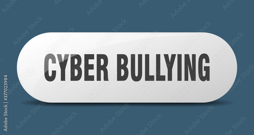 cyber bullying button. sticker. banner. rounded glass sign