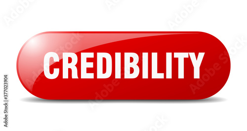 credibility button. sticker. banner. rounded glass sign