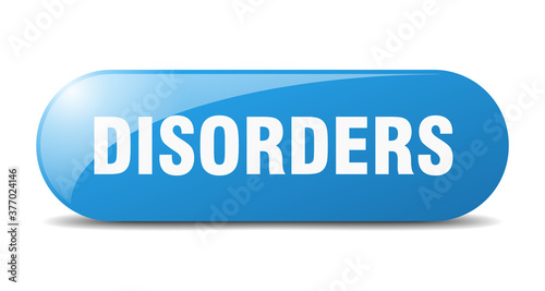disorders button. sticker. banner. rounded glass sign