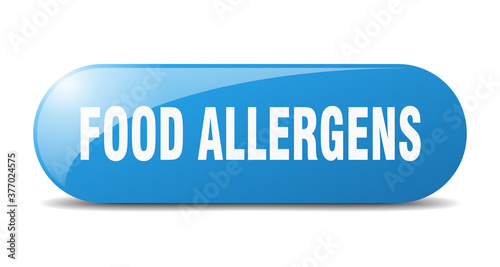 food allergens button. sticker. banner. rounded glass sign