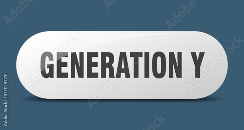 generation y button. sticker. banner. rounded glass sign