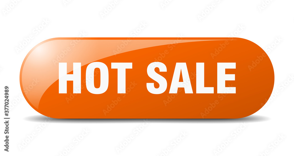hot sale button. sticker. banner. rounded glass sign