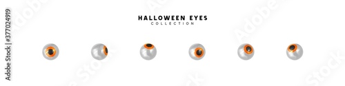 Set of pupils of eyes. Halloween objects. vector illustration