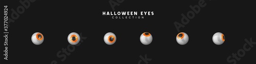 Set of pupils of eyes. Halloween objects. vector illustration