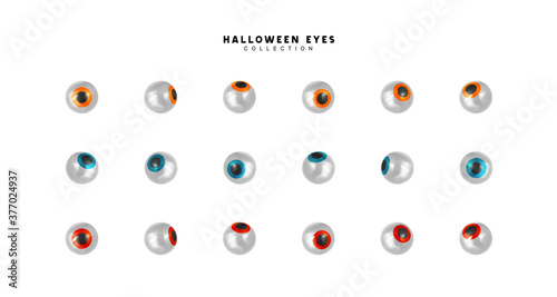 Set of pupils of eyes. Halloween objects. vector illustration