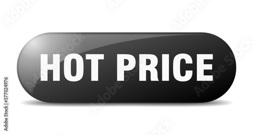 hot price button. sticker. banner. rounded glass sign