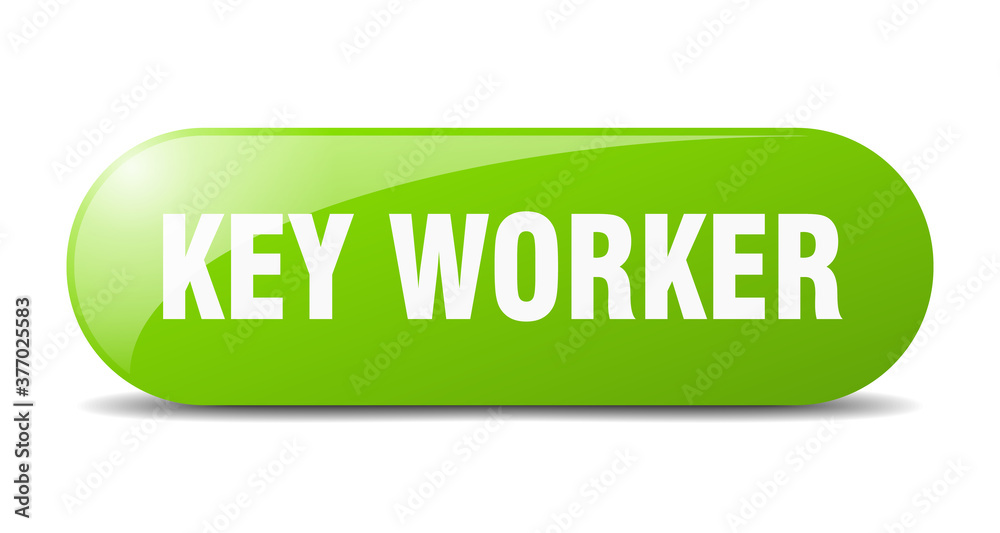 key worker button. sticker. banner. rounded glass sign key worker button. sticker. banner. rounded glass sign