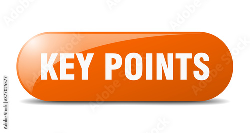 key points button. sticker. banner. rounded glass sign