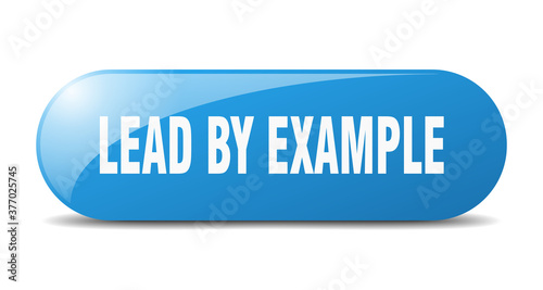 lead by example button. sticker. banner. rounded glass sign