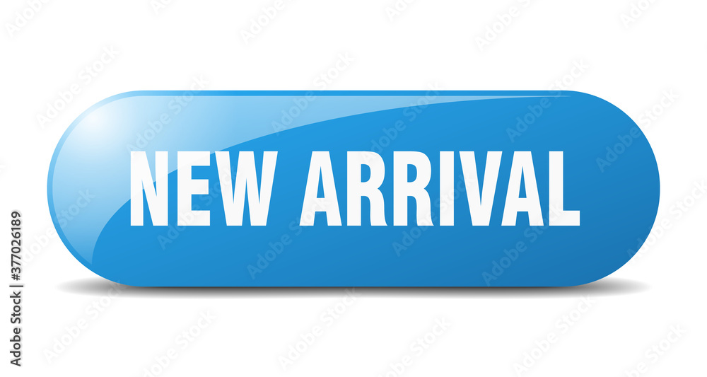 new arrival button. sticker. banner. rounded glass sign new arrival button. sticker. banner. rounded glass sign