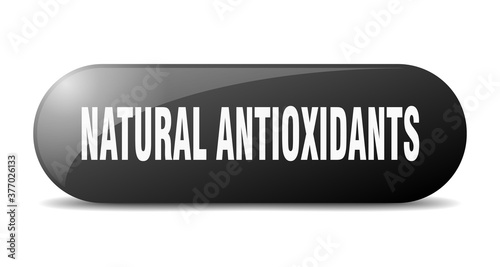 natural antioxidants button. sticker. banner. rounded glass sign