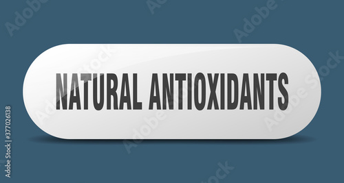 natural antioxidants button. sticker. banner. rounded glass sign