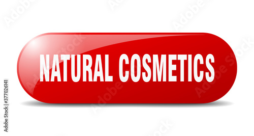 natural cosmetics button. sticker. banner. rounded glass sign