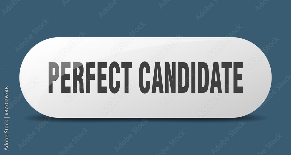 perfect candidate button. sticker. banner. rounded glass sign