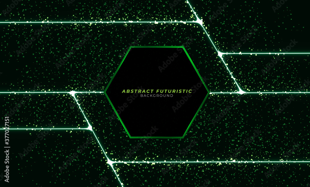 Obraz premium Background image with green light flares. Vector illustration.