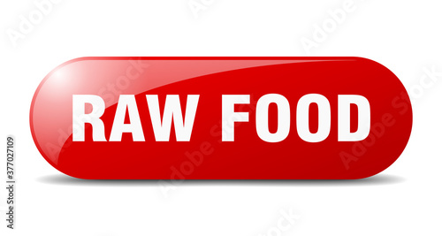 raw food button. sticker. banner. rounded glass sign