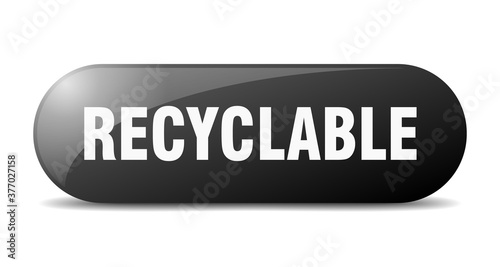 recyclable button. sticker. banner. rounded glass sign